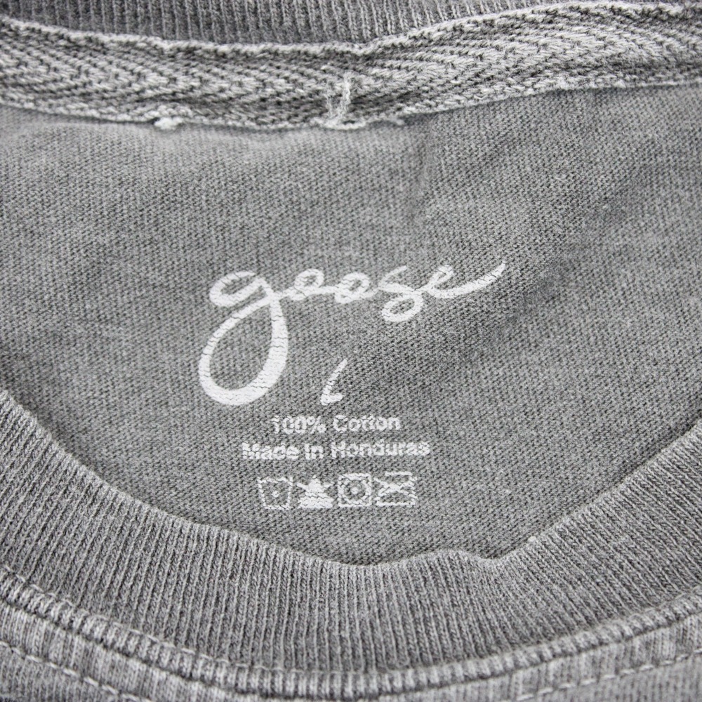 Goose Band Tee Luna Moth Graphic Mineral Wash Charcoal Grey T-Shirt Large - Picture 4 of 9